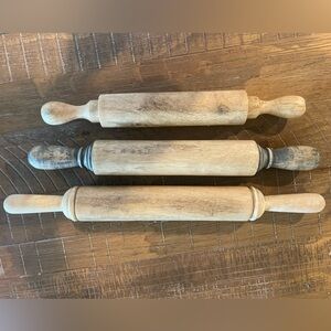 Set of Three Vintage Wooden Rolling Pins